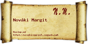 Nováki Margit névjegykártya